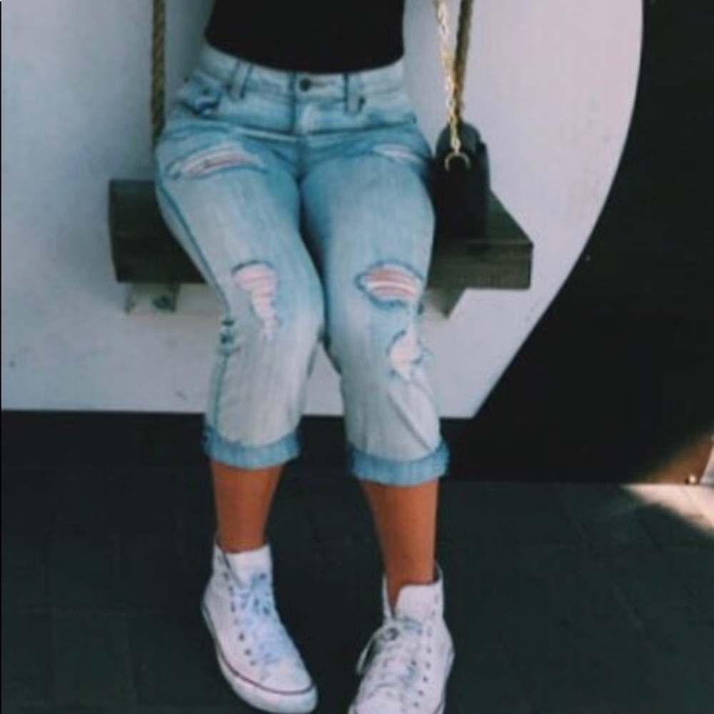 Light wash ripped jeans